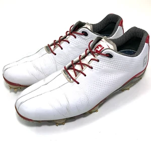FootJoy Medium DNA Men's Golf Shoes Size 10M White/Fire Red 53424 - Picture 1 of 14