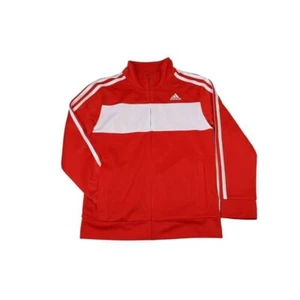Adidas Boys Red and White Track Jacket Size 7 - Picture 1 of 5