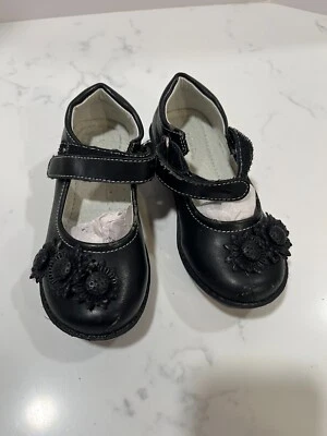 VIA PINKY COLLECTION Girl's Toddler black Flat slip ons W/adjustable strap Sz. 4 - Image 1 of 4