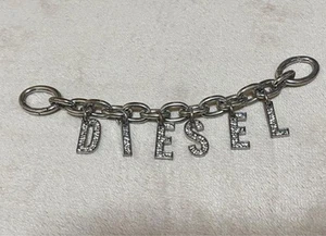 Diesel Men Logo Metal Charm Bracelet Silver color Used a few times Luxury Sleek - Picture 1 of 4