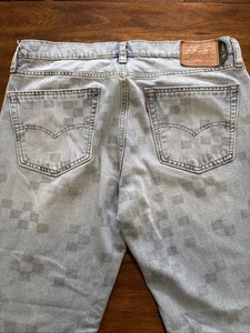 Levi’s Levis Men 511 Blue Checkered Pattern Jeans Size 36x32 Medium Wash Denim - Picture 1 of 10