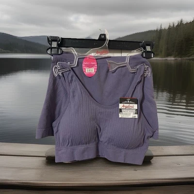 Conjunto Sujetador Deportivo Activo y Pantalones Cortos Talla S/M Angelina Púrpura Texturizado Top Comodidad Foto 1 de 4