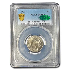 1921 Buffalo Nickel MS-66 PCGS CAC - Picture 1 of 3