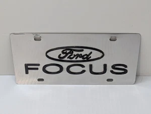 For FORD Focus Stainless Steel Mirrored Novelty License Plate 3D  - Picture 1 of 3