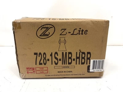 Z-Lite Soriano 9.5 in. Matte Black and Heritage Brass Wall Sconce 728-1S-MB-HBR - Image 1 of 2