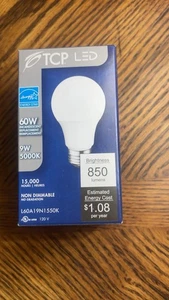 TCP LED 60W Dimmable Light Bulb 9W 50 00K Brightness 850  Lumens 120V - Picture 1 of 4