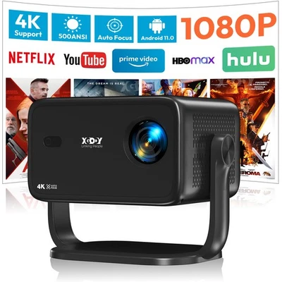 NEW Smart 4K FHD Android Projector 18000LMS WiFi BT Video Home Theater 1080P US - Image 1 of 4