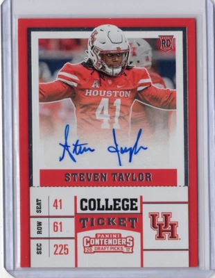 STEVEN TAYLOR NCAA Houston 2017 Panini Contenders RC Auto #249 Card - Image 1 of 2