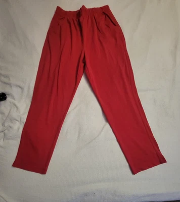 WHITE STAG PETITES WOMENS FEARLESS RED LONG PANTS LG COTTON BLEND NWOT - Image 1 of 4
