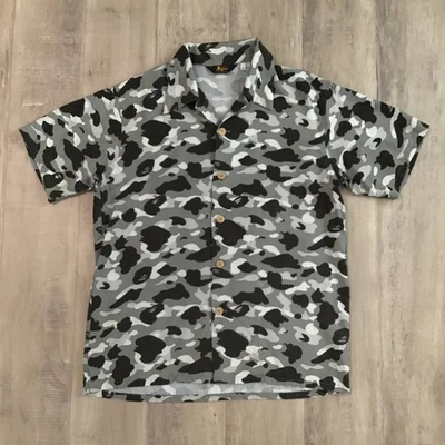 Vintage BAPE CAMO Aloha Shirt a bathing ape NIGO Gray Size S - Image 1 of 4