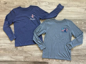 Lot of 2 youth BURLEBO long sleeve shirts Size medium (8) *FLAWED* Deer Duck USA - Picture 1 of 12