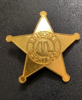 Vintage McDonald's Boulder Buckaroos Badge sheriff star Pin - Image 1 of 2