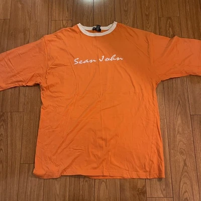 Camiseta Sean John Para Hombre 2XL Naranja Bordado Timbre Manga Corta Grande y Alto Foto 1 de 4