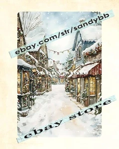 Letrero de hojalata Snow Village Street Christmas Town - Imagen 1 de 4