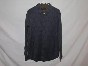 Jhane Barnes Men's Blue Long Sleeve Button Up Silk Blend Shirt Size L - Picture 1 of 5