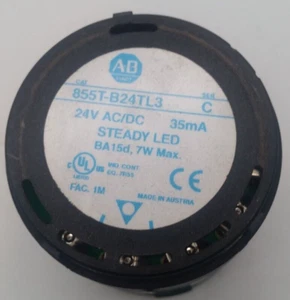 Luz de pila verde Allen Bradley 855T-B24TL3 24V AC/DC - marcas en las lentes - Imagen 1 de 3