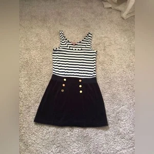 Juicy Couture vintage Y2K 90s striped velvet bottom skirt mini dress, size xs - Picture 1 of 9