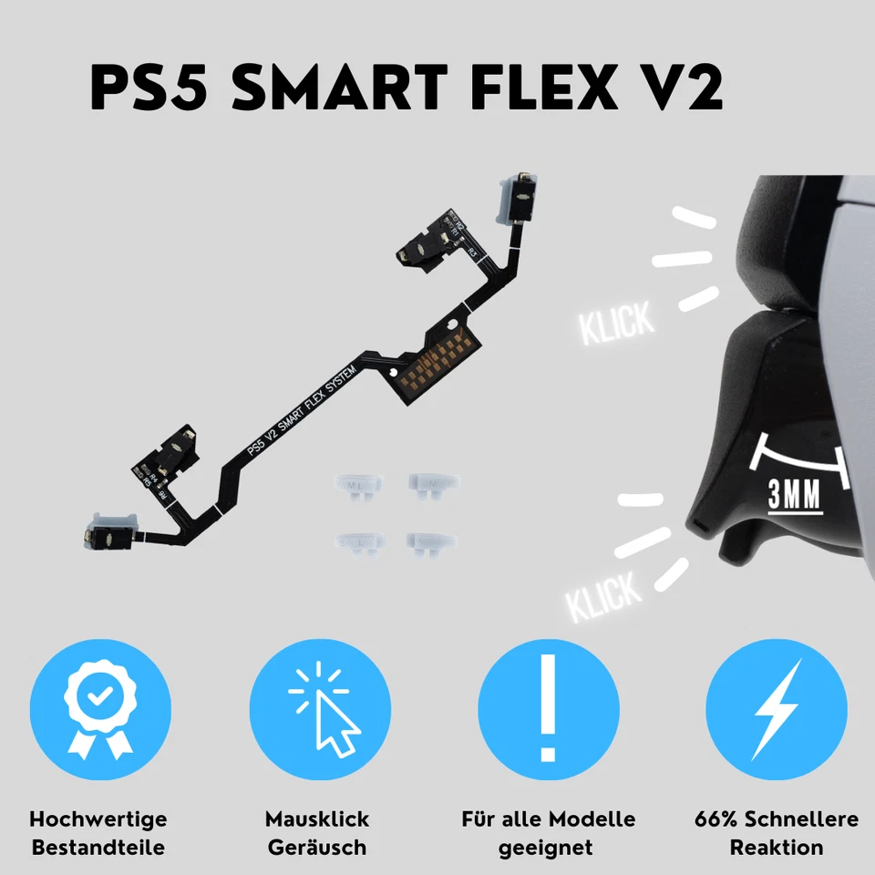 ALEKSR.DE PS5 V2 BDM-030 / BDM-040 Controller Clicky Trigger Bumper | Smart Trigger Bumper