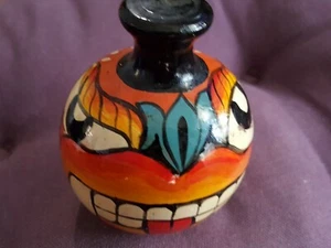TIKI Ethnic Americana Hand-Painted Pestle-Style Totem VTG Wood   3" - Picture 1 of 8