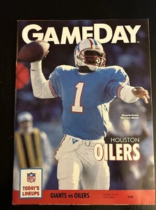 NY York Giants Game Day Magazine Warren Moon Giants 24-20 Oilers 12/22/1991! - Picture 1 of 7