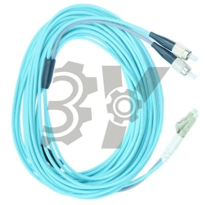 Armored LC-FC UPC MM OM3 10GB Cable Duplex Fiber Optical Jumper Patch Cord 20m - Image 1 of 4