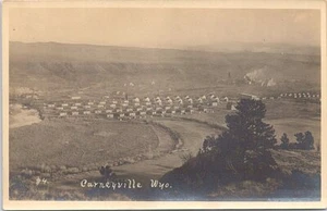 Carneyville Wyoming RPPC Birdseye Town View early 1900s - Picture 1 of 2