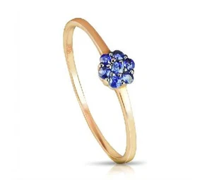 14ct Anillo Oro Amarillo Con Zafiros - Imagen 1 de 2