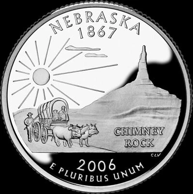 A 2006 S Nebraska 90% SILVER Deep Cameo "PROOF" State Quarter US Mint Coin - Image 1 of 3
