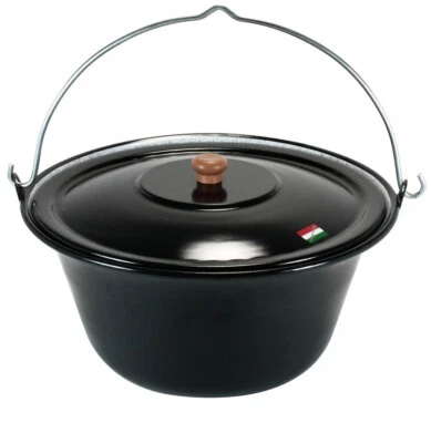 GRILLPLANET Gulaschkessel 10 Liter und Deckel für Kesselgulasch Eintöpfe outodoor im Feuer