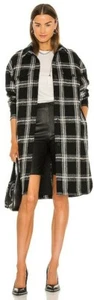 Cappotto All Saints NIA MONO NERO misto lana a quadri US 10 ESAURITO - Foto 1 di 11