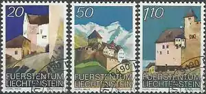 Timbres Chateaux Liechtenstein 837/9 o lot 6697 - Photo 1/1