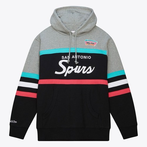 Nuova felpa con cappuccio San Antonio Spurs retrò Mitchell & Ness NBA Head Coach uomo media