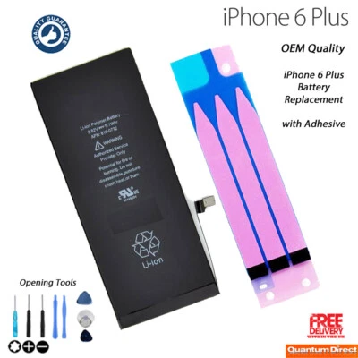 QUANTUM DIRECT iPhone 6 Plus Battery 2915mAh 0 Cycles w/Adhesive Replacement High Quality
