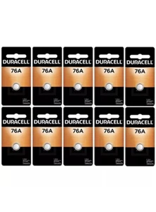 10 76A Duracell 1.5V Alkaline Button Batteries (LR44, A76, EPX76, PX76A V136A) - Picture 1 of 1