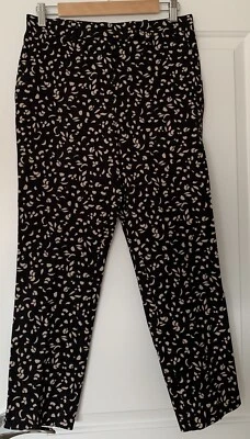 M&S Collection Ankle Grazer Trousers Size 10 Shapes Black Short Leg Stylish Chic - Image 1 of 4