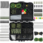 278 Carp Fishing Tackle Kit Swivels Box Set Hooks Safety Clips Tubing Job Rig