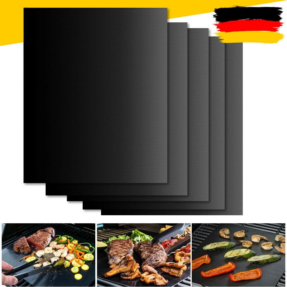 Grillmatte Aus Glasfaser Mit PTFE-Beschichtung – 30x30 Cm, Antihaft, Für Gemüse, Fleisch & Pizza