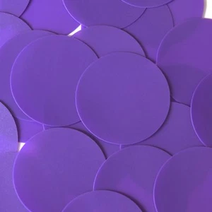 Lentejuelas sueltas de costura de vinilo púrpura opaco de 60 mm lentejuelas redondas - Imagen 1 de 2