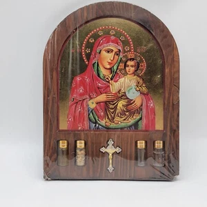 Russian Orthodox Icon Mother Of God Bethlehem Wooden Crucifix Frankincense Myrrh - Picture 1 of 12
