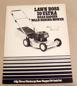 Vintage White Outdoor Products Lawn Boss 20 Mower Adverting Brochure-Ca 1970's! - Picture 1 of 2