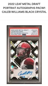 2022 LEAF METAL DRAFT CALEB WILLIAMS BLACK CRYSTAL AUTO #7/7 PSA 9/10 *POP 1* - Picture 1 of 2