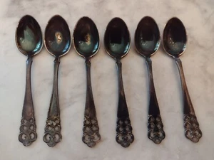 6 Norrona by David Andersen Demitasse Spoons D-A60G Silver Plated - Picture 1 of 6