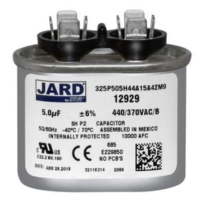 5 uf MFD 440 370 VAC OVAL Run Capacitor # NGM 325P505H44A15A4Z JARD 12929 - Picture 1 of 3