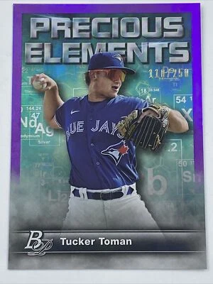 2023 Bowman Platinum TUCKER TOMAN #PE-29 Purple Precious Elements Blue Jays /250 - Image 1 of 4