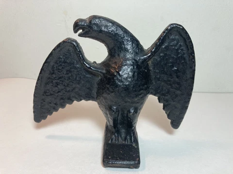 Vintage Cast Iron Eagle Flag Pole Topper Finial 6” Cover