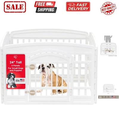 24" 4 Paneles Parque Infantil para Perros con Puerta, 35 x 35 x 24, Parque Infantil para Cachorros, Pluma para Juegos para Perros... Foto 1 de 4