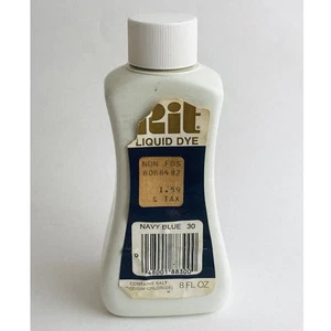 Vintage Rit flüssiger Farbstoff marineblau #30 8 Unzen offene Flasche 7,8 Oz - Bild 1 von 7