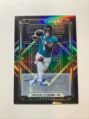 2021 Obsidian Travis Etienne Jr. RC Auto Electric Etch Yellow #/25 Jaguars - Image 1 of 2