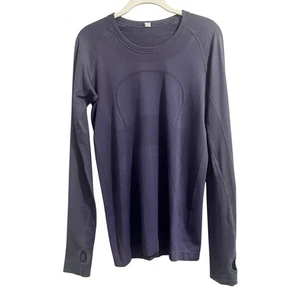 Lululemon Swiftly Relaxed Long Sleeve Hip Length sz 8 Dark Lavender w/Thumbholes - Picture 1 of 9