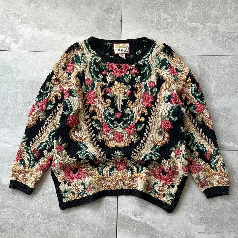 Suéter Tejido Floral Tapiz Vintage Cristal-Kobe - Talla - Patrón Rosa Barroca Foto 1 de 4